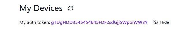 Show auth token